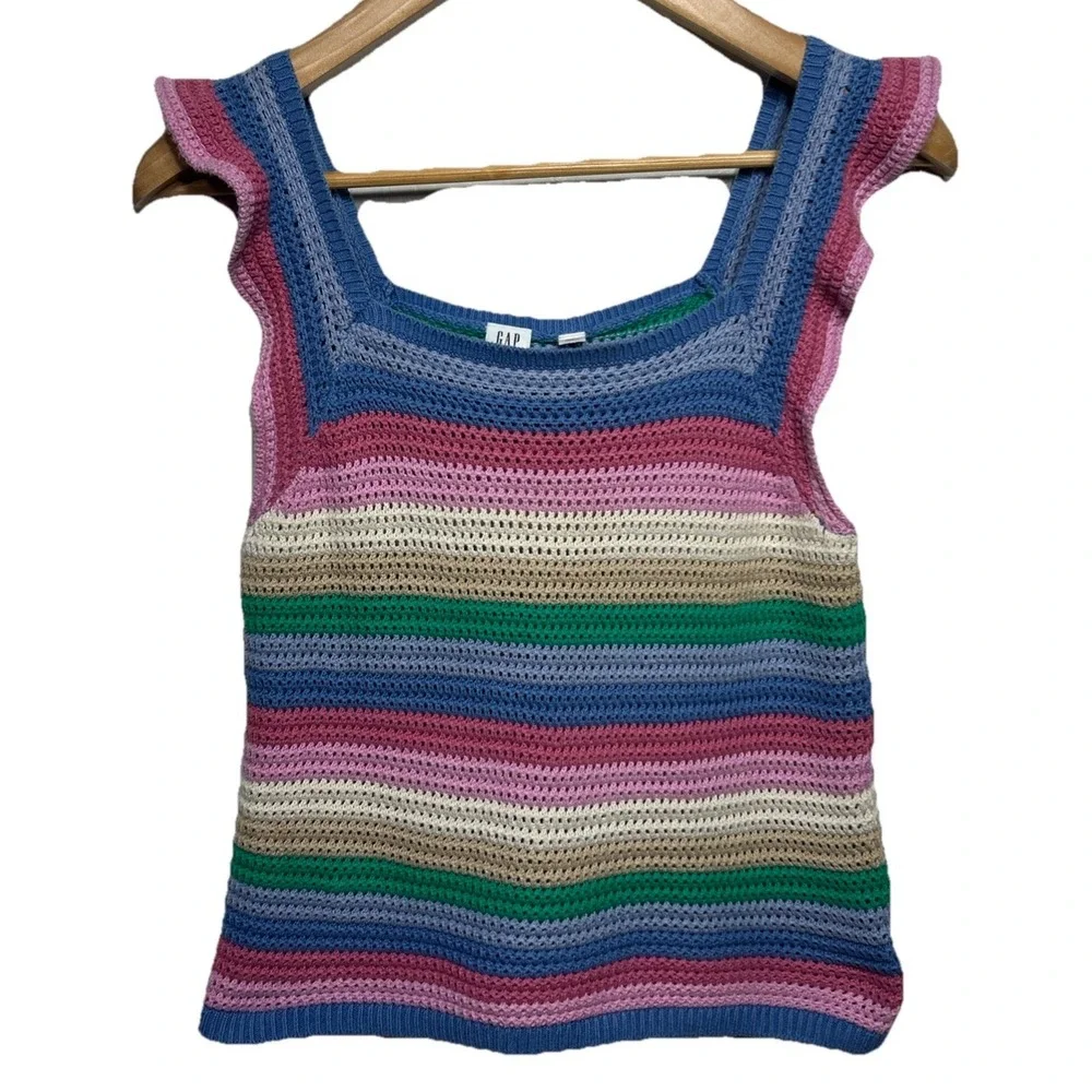 Gap Kids Crochet Rainbow Stripe Tank Top Girls Size‎ XXL (14-15yrs)